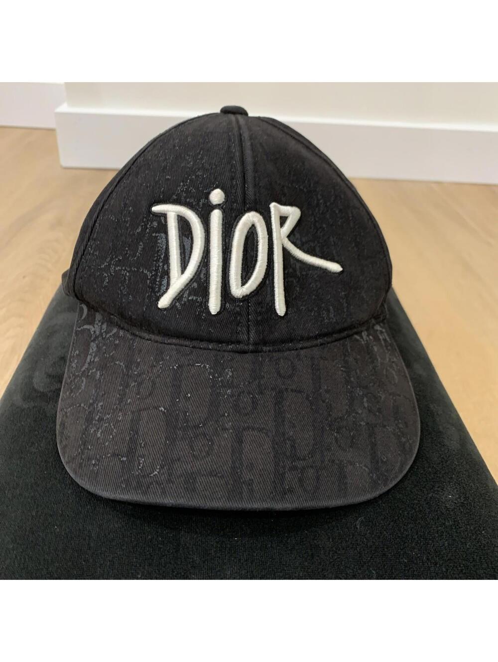 Dior x Shawn Stussy 2020 Baseball Cap Black Oblique Logo EUC